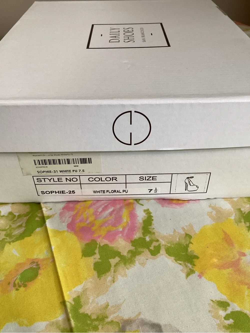 White Peep-Toe Platform Ankle-Strap Heels 7.5 NIB